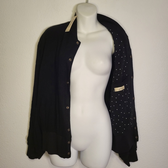 NWT Cameo Black Linen Bomber Style Jacket size XSmall - Picture 4 of 9